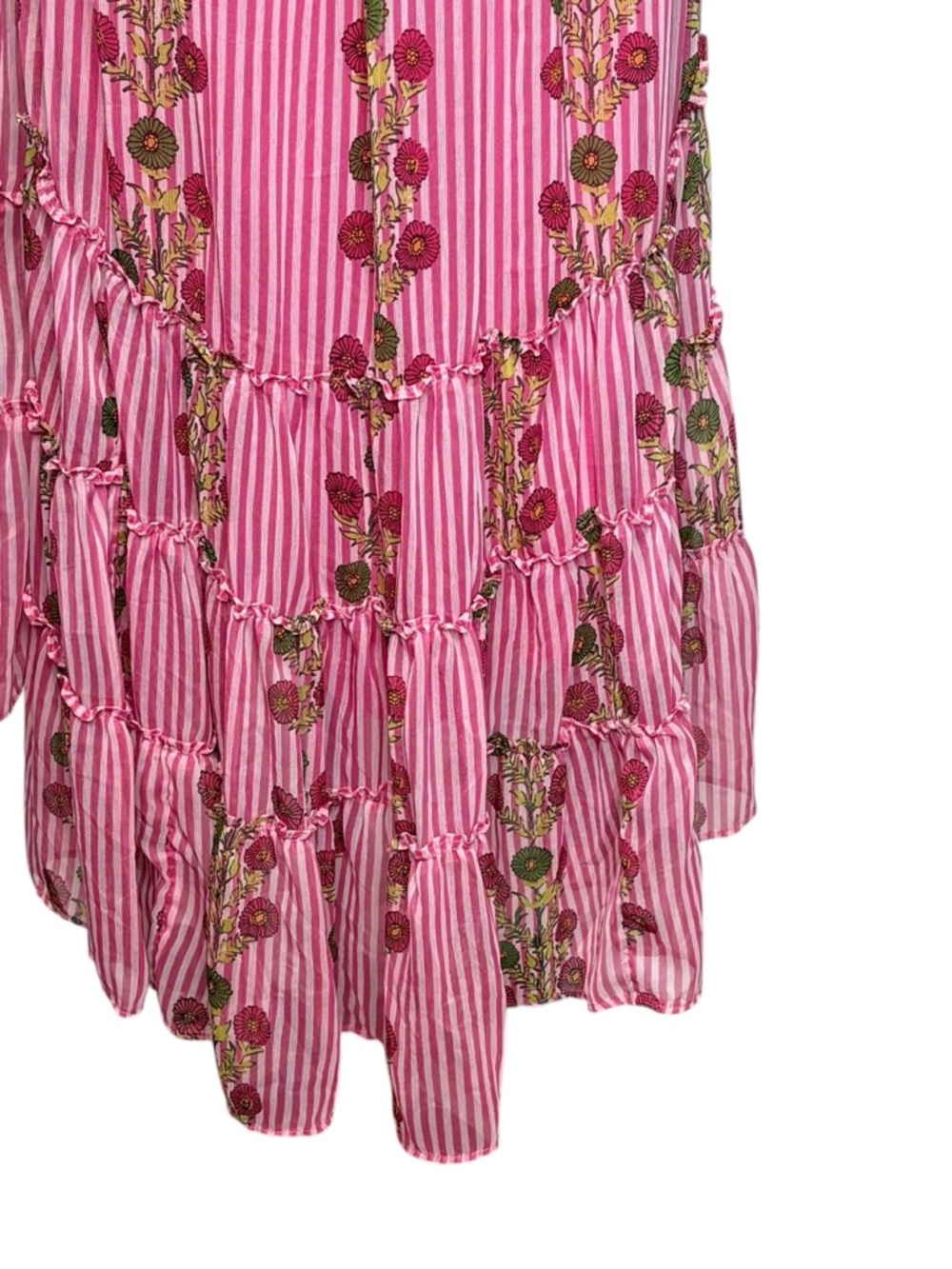 Free People Alejandra Pink Floral Smocked Midi Dress | M - Picture 7 of 11